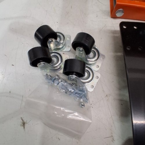 MOTORCYCLE SCISSOR LIFT JACK WITH WIDE DECK AND SAFETY PIN - 1100LBS MAX - ORANGE/BLACK (MODEL: MR8099-1) image 3