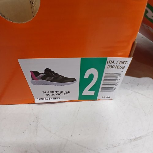 SKECHERS SNEAKERS - SIZE 2 - BLACK / PURPLE (STYLE: 17300LCS) image 2