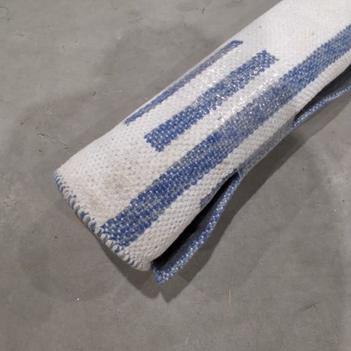 THRESHOLD BROKEN STRIPED WOVEN AREA RUG- 5FT X 7FT - CREAM/BLUE (MODEL: 066 04 7700) image 4