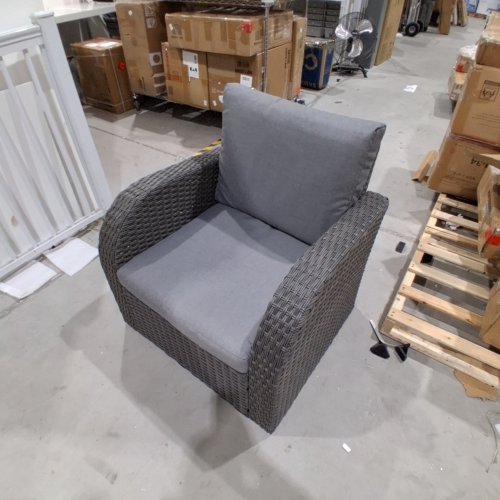 COSTWAY WOVEN WICKER PATIO ARMCHAIR - GREY image 2