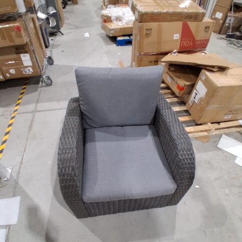 COSTWAY WOVEN WICKER PATIO ARMCHAIR - GREY image 3