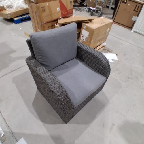 COSTWAY WOVEN WICKER PATIO ARMCHAIR - GREY image 4