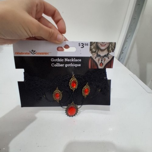 WAY TO CELEBRATE! GOTHIC NECKLACE - BLACK (STYLE: 37123) image 2