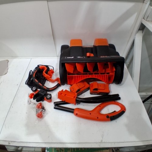 VOLTASK CORDLESS CORDLESS SNOW BLOWER WITH 2 BATTERIES & CHARGER - 16" - 48V - BLACK/ORANGE (MODEL: CSS004-160OR-CAVK/CSS004-160) image 3