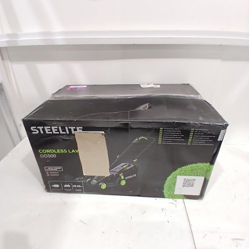 STEELITE CORDLESS HEIGHT ADJUSTABLE 5-POSITION ELECTRIC LAWN MOWER WITH 8GAL GRASS BAG / BATTERY & CHARGER - 13'' - GREEN/BLACK (MODEL: ‎DG500 ) image 5