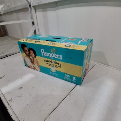 100PK PAMPERS SWADDLERS DIAPERS - SIZE 5 / 27-37 LBS image 2