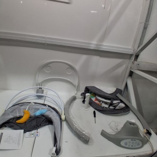 P@B PBELL MULTI-FUNCTION ELECTRIC BABY SWING WITH REMOTE CONTROL AND MUSIC - GRAY WITH MULTICOLOUR SEAT - (MODEL: BR006K-PBG) image 4
