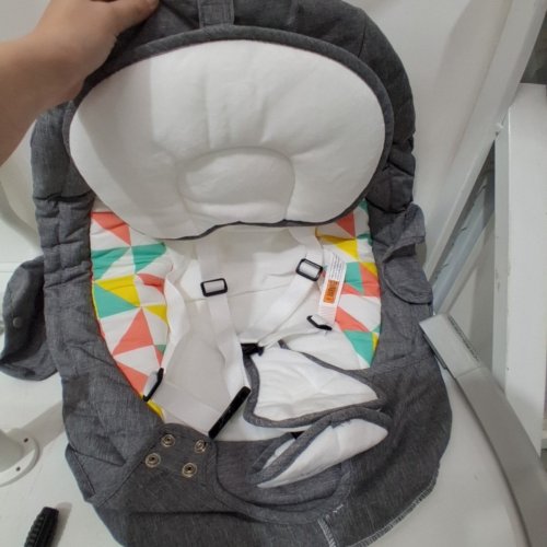 P@B PBELL MULTI-FUNCTION ELECTRIC BABY SWING WITH REMOTE CONTROL AND MUSIC - GRAY WITH MULTICOLOUR SEAT - (MODEL: BR006K-PBG) image 5