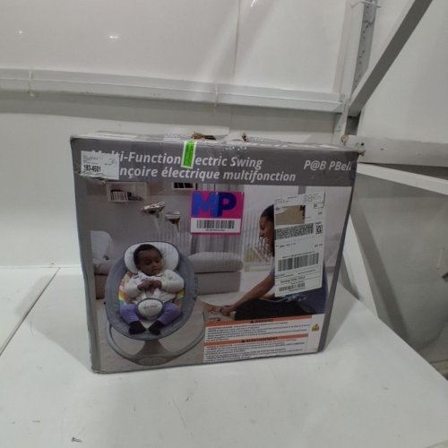 P@B PBELL MULTI-FUNCTION ELECTRIC BABY SWING WITH REMOTE CONTROL AND MUSIC - GRAY WITH MULTICOLOUR SEAT - (MODEL: BR006K-PBG) image 6