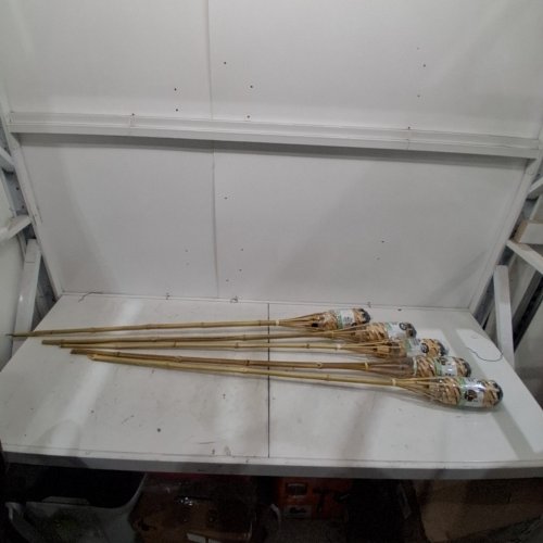 5PK TIKI BRAND WEATHER RESISTANT BAMBOO TIKI TORCH - 57" - NATURAL WOOD (MODEL: L4000073) image 2