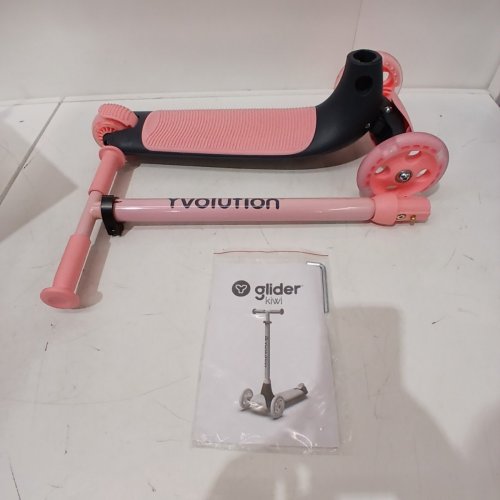 KID'S YVOLUTION Y GLIDER KIWI 3-WHEELED HEIGHT ADJUSTABLE SCOOTER - PINK (MODEL: 101260) image 2