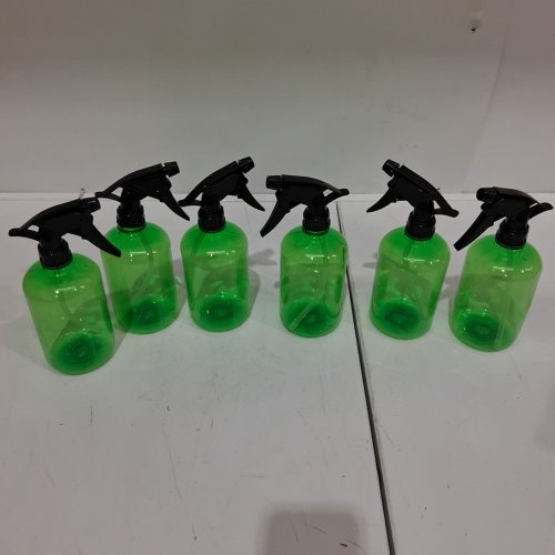 6 PLASTIC SPRAY BOTTLES - 16OZ - GREEN/BLACK image 3