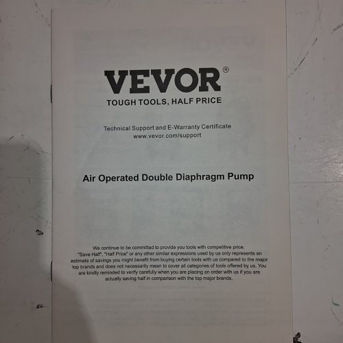 VEVOR AIR OPERATED DOUBLE DIAPHRAGM PUMP, 1" INLET OUTLET FOR CHEMICAL INDUSTRIAL USE, 35 GPM, MAX 120 PSI, BLACK, (MODEL:QBY4-25LF46) image 5