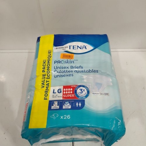 26PK TENA UNISEX PROSKIN OVERNIGHT STRETCH BRIEFS - SUPER ABSORBENCY - LG image 3