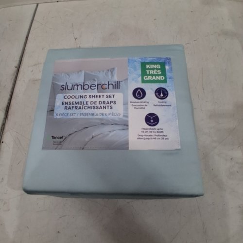 6PC SLUMBER CHILL COOLING SHEET SET - king - BLUE (STYLE: 1796332) image 2