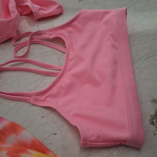 3PC GIRLS GEORGE SWIM SET RASHGUARD, TOP AND BOTTOMS - LARGE - PINK/YELLOW/WHITE (STYLE: GRS68049G) image 2