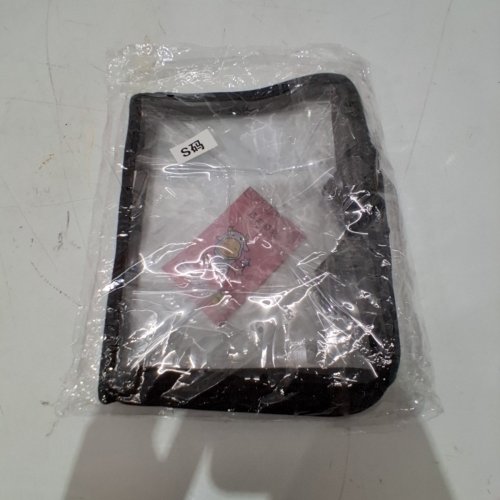 CLEAR SMALL COLOGNE BAG WITH HANDLE AND ZIPPER - BLACK/CLEAR image 2