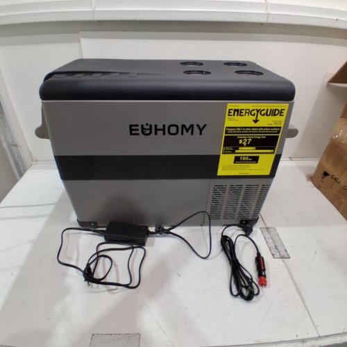 EUHOMY PORTABLE ELECTRIC COOLER WITH CAR PLUG - 47QT - GREY/BLACK (MODEL: ‎CF001-45GR-CAEH) image 3