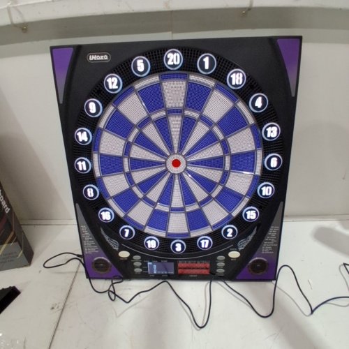 UHOZO ELECTRONIC DARTBOARD WITH 12 SOFT TIP DARTS - 1-8 PLAYERS; 34 GAMES; OVER 350 OPTIONS - BLUE/PINK image 7