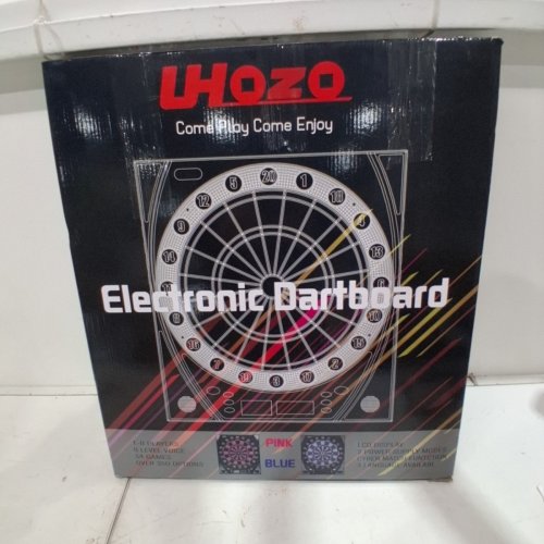 UHOZO ELECTRONIC DARTBOARD WITH 12 SOFT TIP DARTS - 1-8 PLAYERS; 34 GAMES; OVER 350 OPTIONS - BLUE/PINK image 8