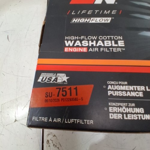 3 K&N HIGH-FLOW POWERSPORTS LIFETIME WASHABLE & REUSABLE ENGINE FILTER - FITS SELECT SUZUKI MODELS - BLACK/RED (MODEL: SU-7511) image 2