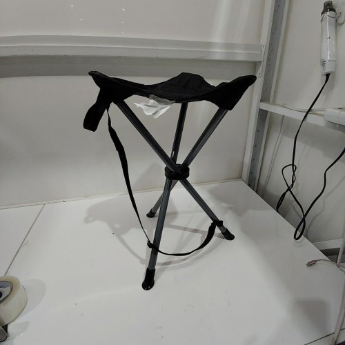 AMAZON BASICS PORTABLE FOLDING CAMPING STOOL - 15.2" X 15.2" X 19.5" - BLACK image 2