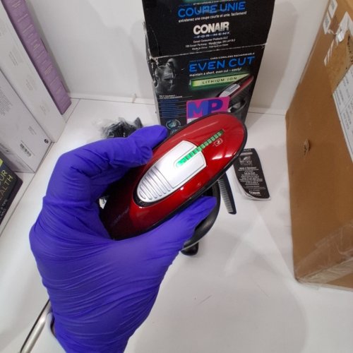 CONAIR EVEN CUT ROTARY HAIR CUT CUTTING SYSTEM LITHIUM ION WITH BONUS TRIMMER - RED image 2