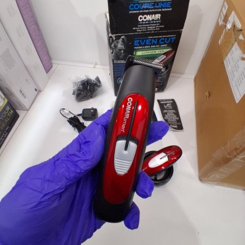 CONAIR EVEN CUT ROTARY HAIR CUT CUTTING SYSTEM LITHIUM ION WITH BONUS TRIMMER - RED image 3