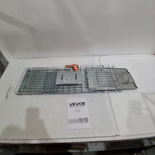 HUMANE ANIMAL TRAP - GALVANIZED IRON - 30" X 10" X 12" - SILVER (MODEL: LB-28A) image 2