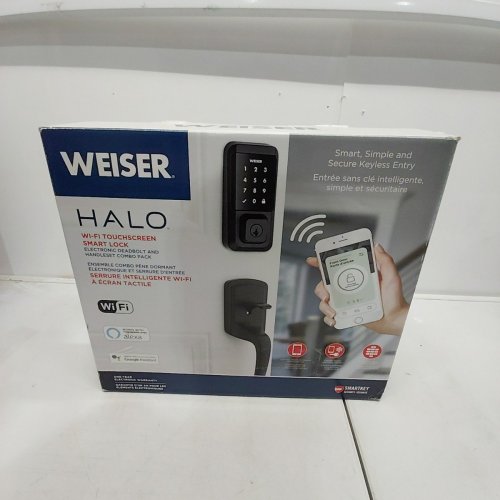 WEISER HALO WIFI TOUCHSCREEN SMART LOCK ELECTRONIC DEADBOLT & HANDLESET COMBO PACK - WORKS WITH ALEXA & GOOGLE ASSISTANT - MATTE BLACK (MODEL: 1792948) image 5