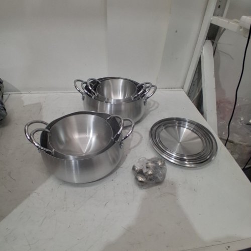 10PC ALUMINUM COOKWARE SET - 16CM, 18CM, 20CM, 22CM, 24CM - SILVER (ITEM: BP-05) image 5