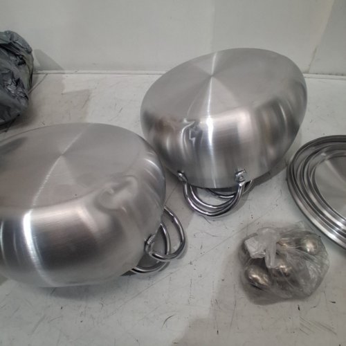 10PC ALUMINUM COOKWARE SET - 16CM, 18CM, 20CM, 22CM, 24CM - SILVER (ITEM: BP-05) image 8