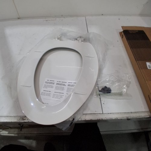BEMIS ELONGATED PLASTIC CLOSED FRONT TOILET SEAT - 18" - WHITE image 2