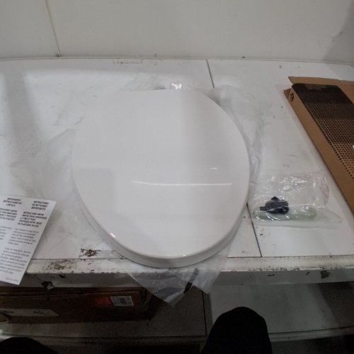 BEMIS ELONGATED PLASTIC CLOSED FRONT TOILET SEAT - 18" - WHITE image 3