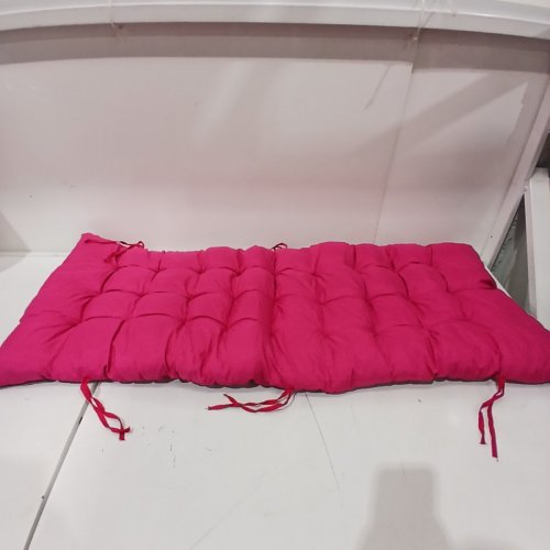 GARDEN BENCH CUSHION WITH FIXING TIES - 17" X 44" - PINK image 2