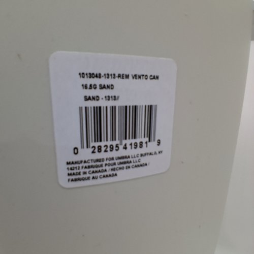 UMBRA VENTO DESIGN 16.5 GAL (62 L) GARBAGE CAN - IVORY (1013048-1188) image 2
