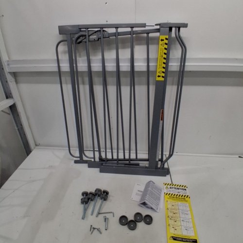 REGALO EASY STEP EXTRA WIDE METAL SAFETY GATE - 30" X 29" - 49" - GREY (MODEL: 1164EPDS) image 2