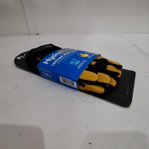 WELLS LAMONT HYDRAHYDE LEATHER WATER RESISTANT MULTIPURPOSE WORK GLOVES - EXTRA LARGE - YELLOW AND BLACK image 2