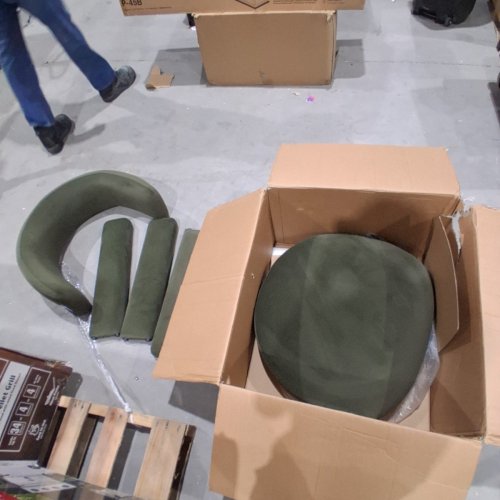 WIDE UPHOLSTERED MODERN 3-LEGS BARREL ACCENT CHAIR - 29'' X 33'' X 29'' - 275LBS CAP - GREEN (MODEL: HNQY-W181) image 2