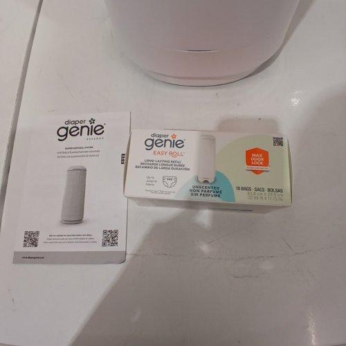 DIAPER GENIE ESSENCE PAIL DIAPER PAIL SYSTEM WITH EASY ROLL REFILL - 24" - WHITE (MODEL: I000908) image 3