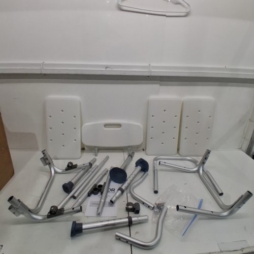 TUB TRANSFER BENCH FOR BATHTUB, ADJUSTABLE SHOWER SEATS FOR ADULTS - 400LBS CAPACITY - WHITE/SILVER (MODEL: FBL630263) image 2