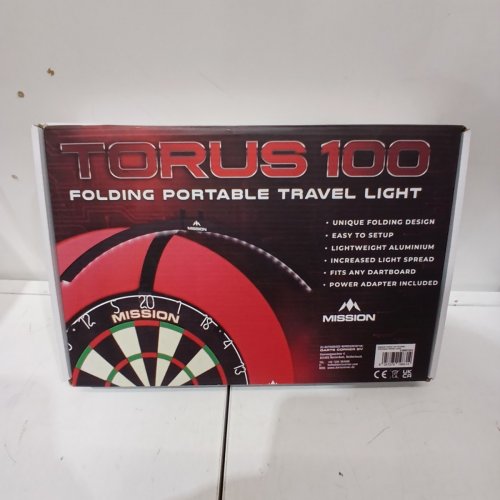 MISSION FOLDING PORTABLE DARTBOARD LIGHT - BLACK (MODEL: TORUS 100) image 4