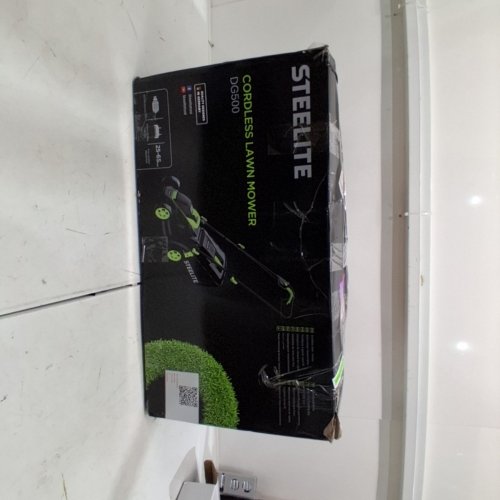 STEELITE CORDLESS HEIGHT ADJUSTABLE 5-POSITION ELECTRIC LAWN MOWER WITH 8GAL GRASS BAG / BATTERY & CHARGER - 13'' - GREEN/BLACK (MODEL: ‎DG500 ) image 8