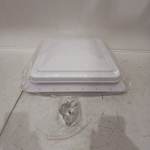 REPLACEMENT TRAILER/RV ROOF VENT WITH VENT FAN - 6" BLADES - 14" X 14" - WHITE image 3