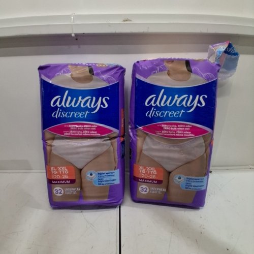 (X2) 32PK ALWAYS DISCREET MAXIMUM PROTECTION UNDERWEAR - EXTRA LARGE (64 TOTAL) image 3