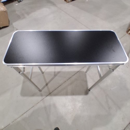 VEVOR FOLDING TABLE FOR BAR/TRADE SHOWS/HOME WITH CARRY BAG VELCRO FABRIC SHIELD AND SHELF - 38" X 34" X 15" - 110LB CAP - BLACK/SILVER - (MODEL: DX9930) image 2