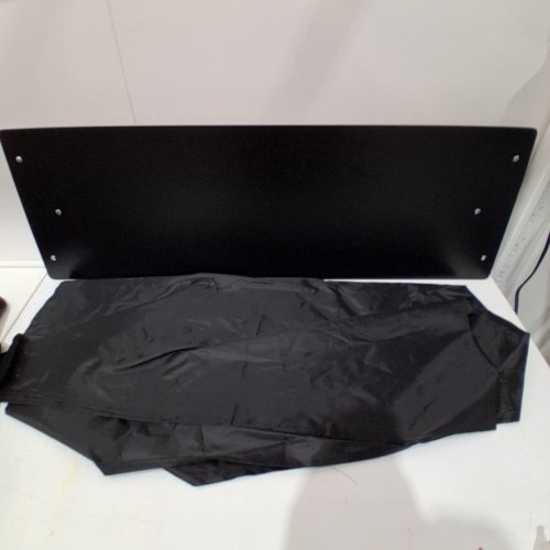 VEVOR FOLDING TABLE FOR BAR/TRADE SHOWS/HOME WITH CARRY BAG VELCRO FABRIC SHIELD AND SHELF - 38" X 34" X 15" - 110LB CAP - BLACK/SILVER - (MODEL: DX9930) image 3