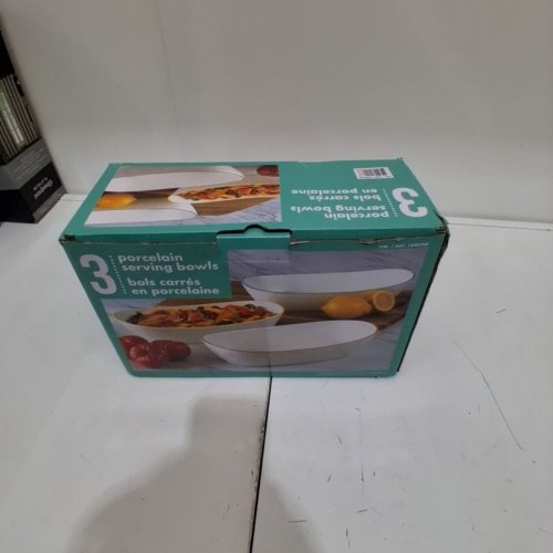 3PK PORCELAIN SERVING BOWLS - 13" - WHITE/ASSORTED COLORS (MODEL: 1890708) image 3