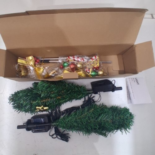 2PK SOLAR POWERED RGB LIGHTED CHRISTMAS TREE STAKES - GREEN image 2