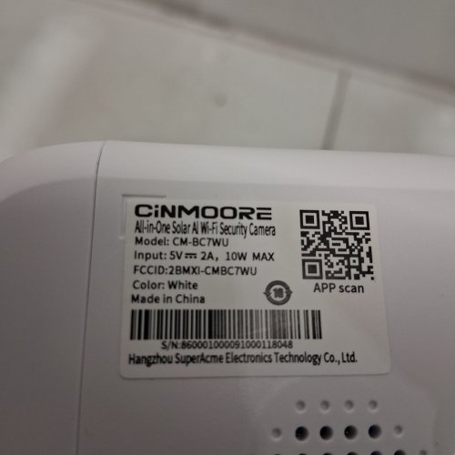 CINMOORE SOLAR AI WI-FI SECURITY 2 K HD CAMERA, AI DETECTION, DUAL-BAND WIFI 2.4G/5G, COLOR NIGHT VISION - WHITE (MODEL: CM-BC7WU) image 6